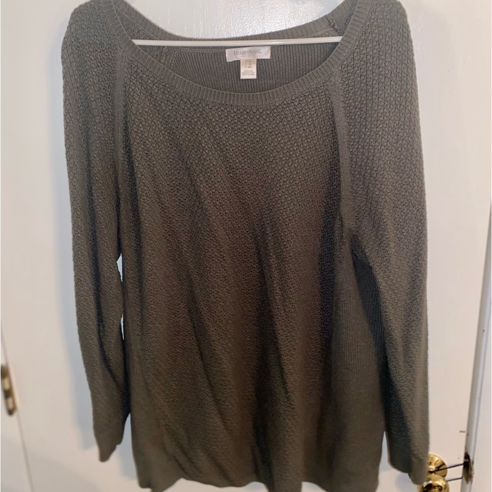 Motherhood Maternity, Green Knit Sweater, XL